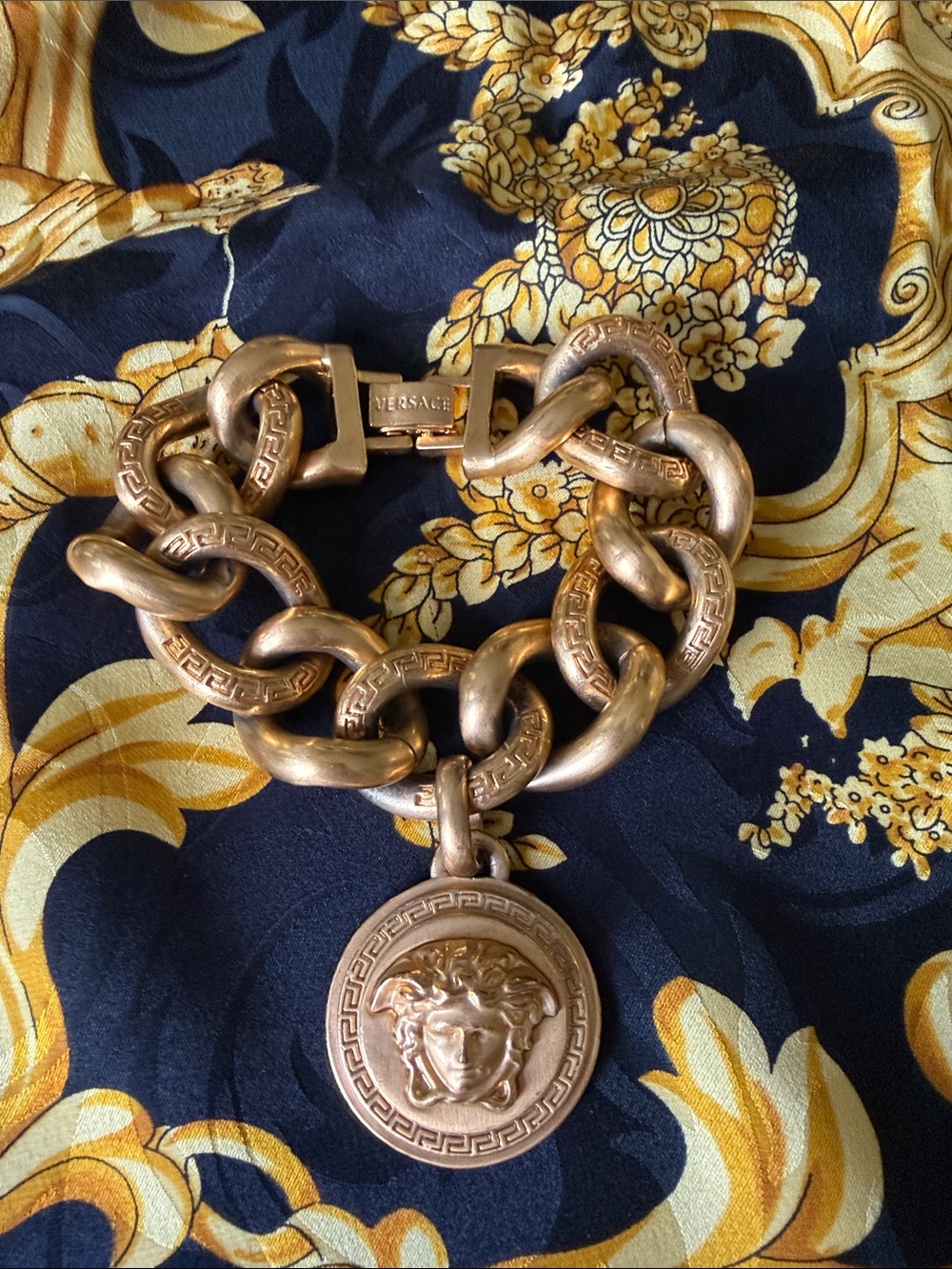 Versace Gold-Tone Medusa Charm Link Bracelet
